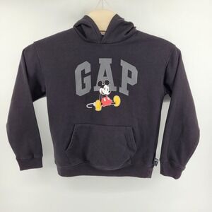 GAP Kids XXL 14-16 Mickey Mouse Hoodie Sweatshirt Black Pullover Graphic Print